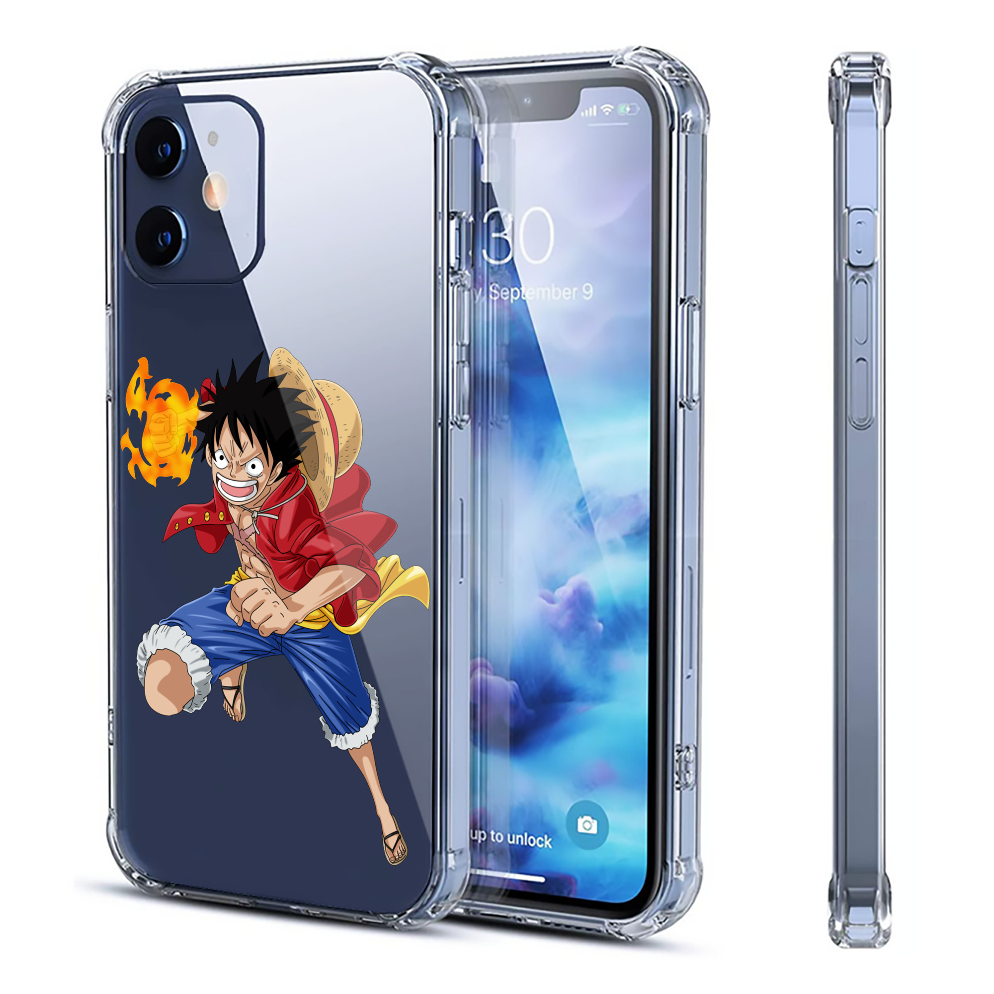 （画像用） ワンピース モンキー・D・ルフィ ONE PIECE Monkey D. Luffy 【iPhone 12シリーズ対応】透明スマホケース（クリアソフトケース）
